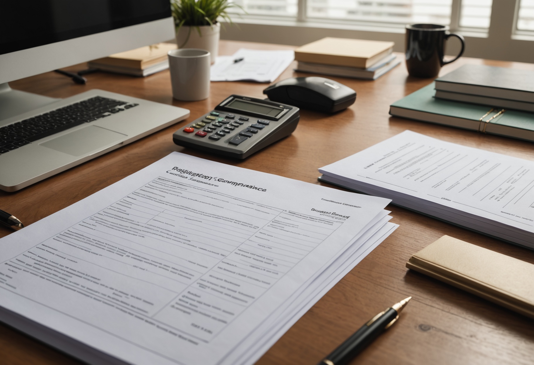 regulatory compliance documentation review on a desk