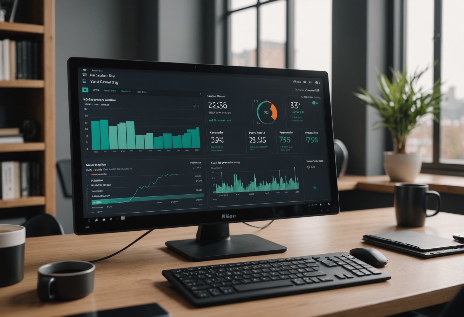 Oracle NetSuite financial system interface on a monitor